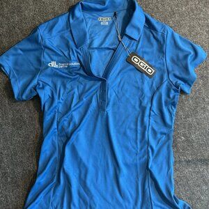 OGIO Golf Polo Shirt Womens M Blue Short Sleeve Athletic Wear DLL Logo